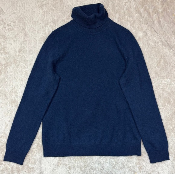 Charter Club Sweaters - Charter Club Luxury Womens 100% Cashmere Turtleneck Sweater Navy Blue Size L